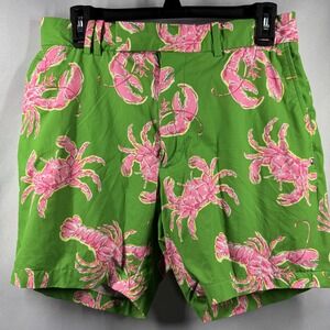 Ralph Lauren RLX Shorts Mens 30 Green Pink‎ Lobster Print Stretch Golf Resort